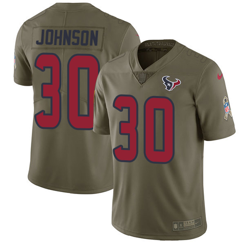 Nike Texans #30 Kevin Johnson Olive Men's Stitched NFL Limited Salute to Service Jersey